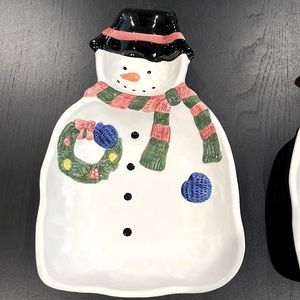 Ceramic Snowman Dish